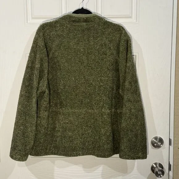 WOOLRICH Vintage Women‎ Sz 2x Jacket Forest Green Sherpa Fleece Teddy - Picture 4 of 6